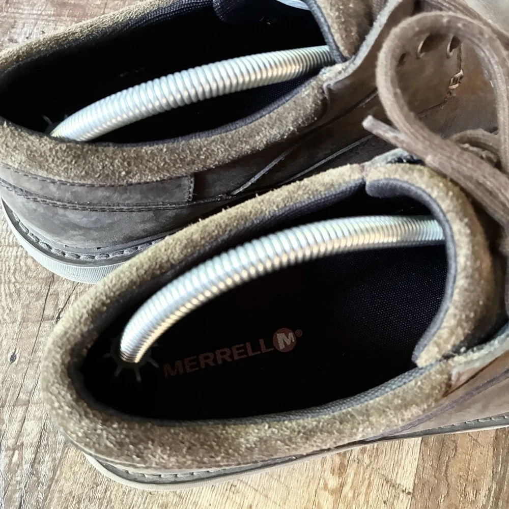 Merrell World Vue Lace Up Comfort Oxford Brown Leather Casual Shoes Mens 10
